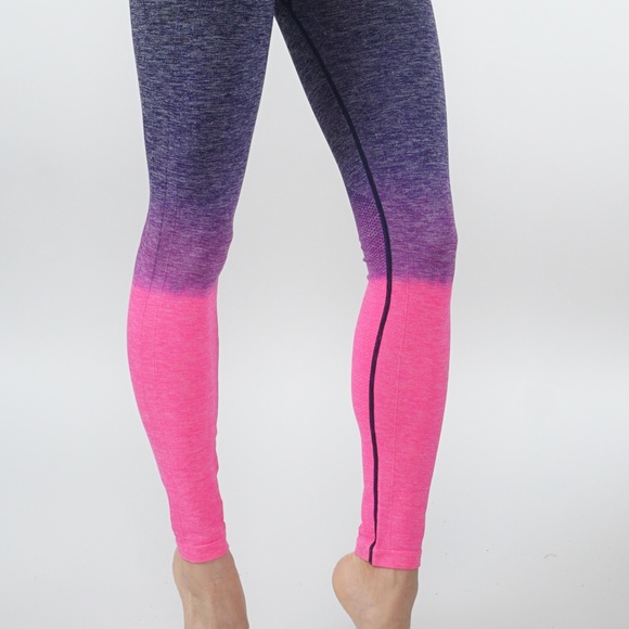 Yoga Leggings Dry-Fit Pants Workout Ombre - Picture 4 of 4